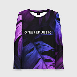 Лонгслив женский OneRepublic neon monstera, цвет: 3D-принт