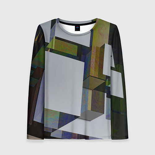 Женский лонгслив Геометрический коллапс / 3D-принт – фото 1