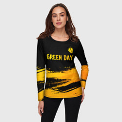 Лонгслив женский Green Day - gold gradient: символ сверху, цвет: 3D-принт — фото 2