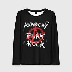 Лонгслив женский Анархия - панк рок, цвет: 3D-принт
