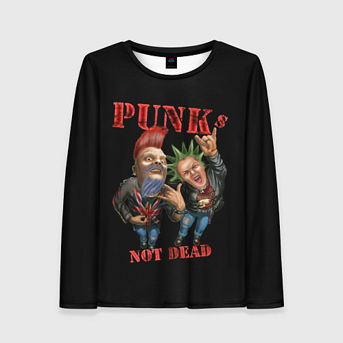Женский лонгслив Punks Not Dead - панки хой / 3D-принт – фото 1
