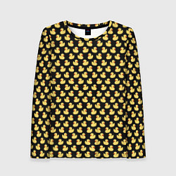 Лонгслив женский Уточки паттерн, цвет: 3D-принт