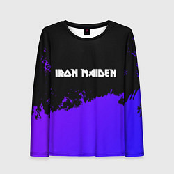 Женский лонгслив Iron Maiden purple grunge