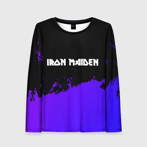 Женский лонгслив Iron Maiden purple grunge / 3D-принт – фото 1