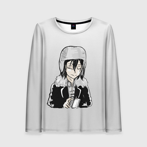 Женский лонгслив Достоевский и чашка кофе / 3D-принт – фото 1