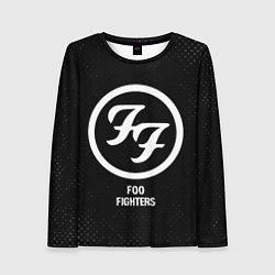 Женский лонгслив Foo Fighters glitch на темном фоне
