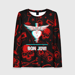 Женский лонгслив Bon Jovi rock glitch