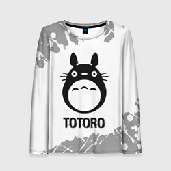 Женский лонгслив Totoro glitch на светлом фоне