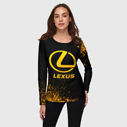 Лонгслив женский Lexus - gold gradient, цвет: 3D-принт — фото 2