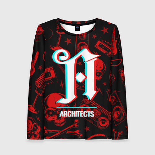 Женский лонгслив Architects rock glitch / 3D-принт – фото 1