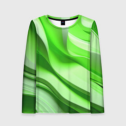 Лонгслив женский Светлые зеленые волны, цвет: 3D-принт