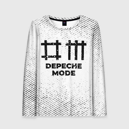 Женский лонгслив Depeche Mode с потертостями на светлом фоне / 3D-принт – фото 1