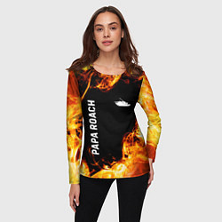 Лонгслив женский Papa Roach и пылающий огонь, цвет: 3D-принт — фото 2