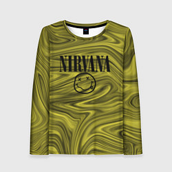 Женский лонгслив Nirvana лого абстракция