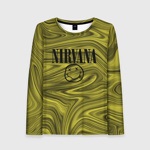 Женский лонгслив Nirvana лого абстракция / 3D-принт – фото 1