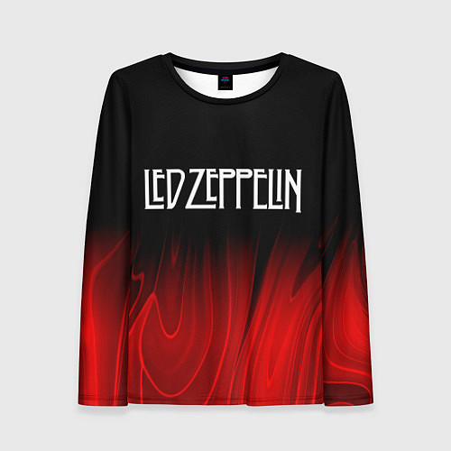 Женский лонгслив Led Zeppelin red plasma / 3D-принт – фото 1