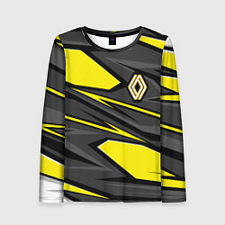 Лонгслив женский Renault - желтый, цвет: 3D-принт