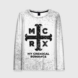 Женский лонгслив My Chemical Romance с потертостями на светлом фоне