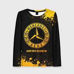 Женский лонгслив Mercedes - gold gradient