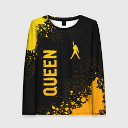 Лонгслив женский Queen - gold gradient: надпись, символ, цвет: 3D-принт