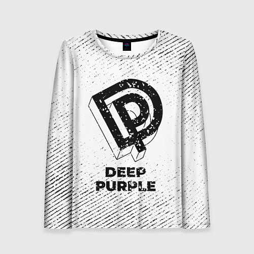 Женский лонгслив Deep Purple с потертостями на светлом фоне / 3D-принт – фото 1