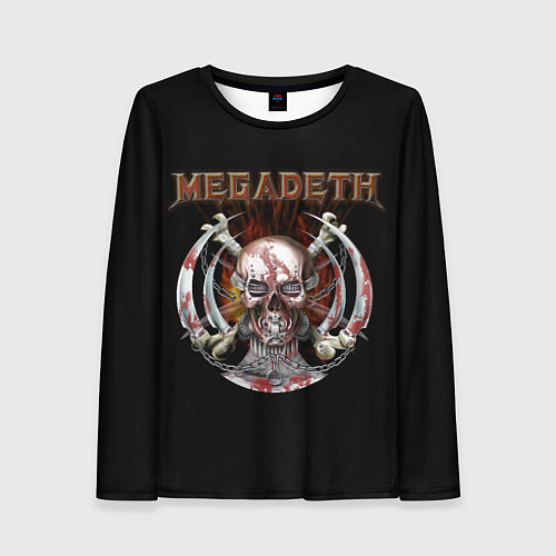 Женский лонгслив Megadeth - боевой череп / 3D-принт – фото 1