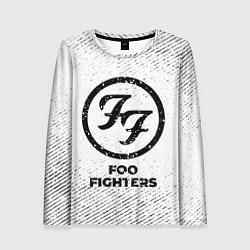 Женский лонгслив Foo Fighters с потертостями на светлом фоне