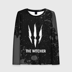 Лонгслив женский The Witcher glitch на темном фоне, цвет: 3D-принт