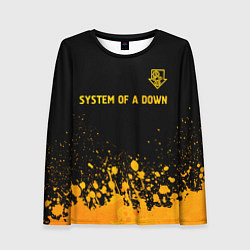Женский лонгслив System of a Down - gold gradient: символ сверху