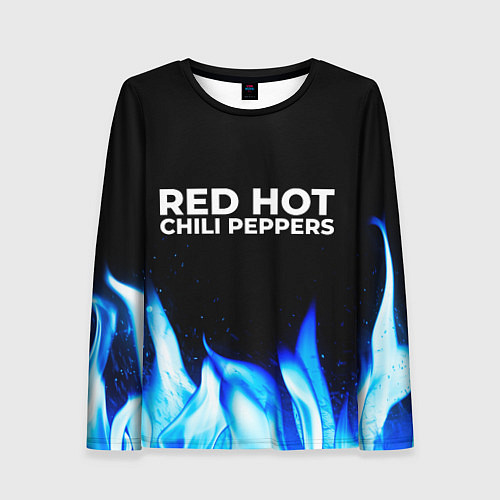 Женский лонгслив Red Hot Chili Peppers blue fire / 3D-принт – фото 1