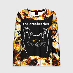 Женский лонгслив The Cranberries рок кот и огонь
