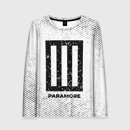 Женский лонгслив Paramore с потертостями на светлом фоне / 3D-принт – фото 1