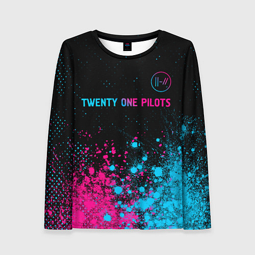 Женский лонгслив Twenty One Pilots - neon gradient: символ сверху / 3D-принт – фото 1