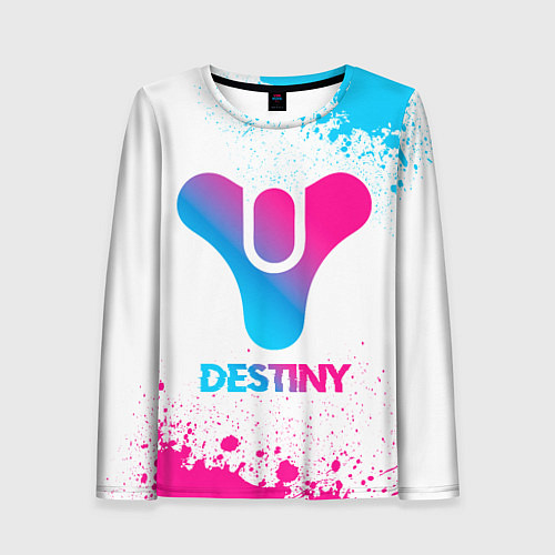 Женский лонгслив Destiny neon gradient style / 3D-принт – фото 1