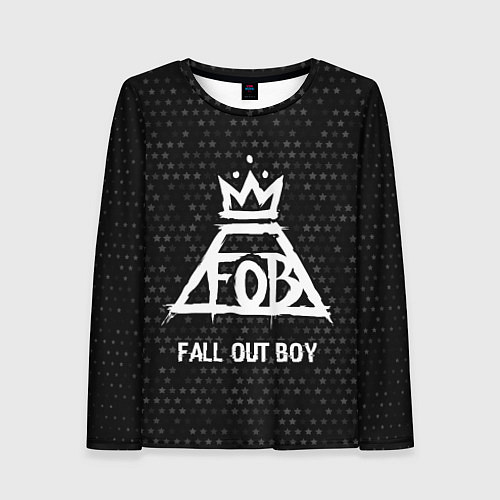 Женский лонгслив Fall Out Boy glitch на темном фоне / 3D-принт – фото 1