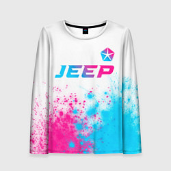 Женский лонгслив Jeep neon gradient style: символ сверху