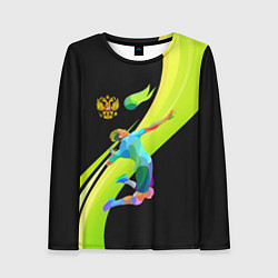 Лонгслив женский Волейбол Россия, цвет: 3D-принт