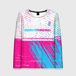 Женский лонгслив Death Stranding neon gradient style: символ сверху