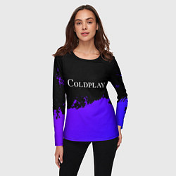 Лонгслив женский Coldplay purple grunge, цвет: 3D-принт — фото 2