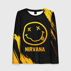 Лонгслив женский Nirvana - gold gradient, цвет: 3D-принт