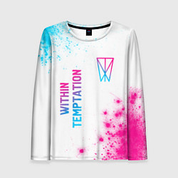 Женский лонгслив Within Temptation neon gradient style: надпись, си