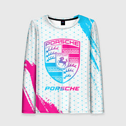 Женский лонгслив Porsche neon gradient style