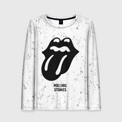 Лонгслив женский Rolling Stones glitch на светлом фоне, цвет: 3D-принт