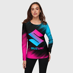 Лонгслив женский Suzuki - neon gradient, цвет: 3D-принт — фото 2