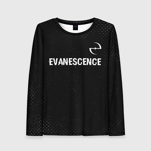 Женский лонгслив Evanescence glitch на темном фоне: символ сверху / 3D-принт – фото 1