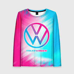 Лонгслив женский Volkswagen neon gradient style, цвет: 3D-принт