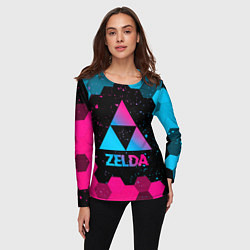 Лонгслив женский Zelda - neon gradient, цвет: 3D-принт — фото 2