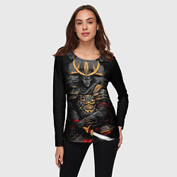 Лонгслив женский Тёмный самурай, цвет: 3D-принт — фото 2