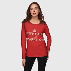 Лонгслив женский Keep Calm and Carry On, цвет: 3D-принт — фото 2