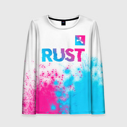 Женский лонгслив Rust neon gradient style: символ сверху